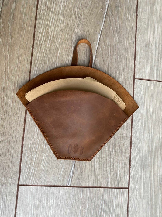 Coffee filter leather holder